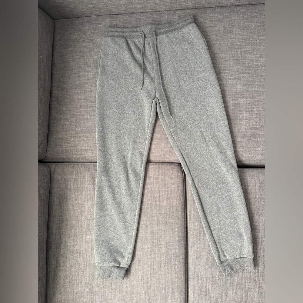Gray Tapered Joggers with Elastic Cuffs